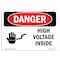 Signmission Safety Sign, OSHA Danger, 3.5" Height, 5" Width, High Voltage Inside, Landscape OS-DS-D-35-L-1331 - alternate 1